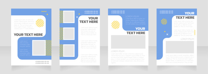 Wall Mural - aircraft service blue and white blank brochure layout design. vertical poster template set with empt