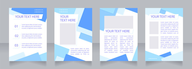 Kids festival program blank brochure layout design. Children holiday. Vertical poster template set with empty copy space for text. Premade corporate reports collection. Editable flyer paper pages