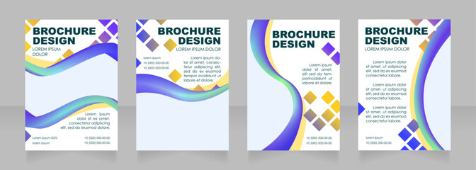Daycare center promotion blank brochure layout design. Inviting children. Vertical poster template set with empty copy space for text. Premade corporate reports collection. Editable flyer paper pages