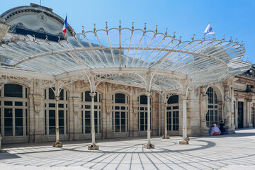 Vichy, France - 18 June 2023: Entrance to the Opera House in the Parc des Resources in Vichy, France