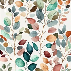 Wall Mural - floral background, watercolor style generative ai