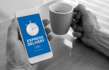 Poster - Express delivery concept on a smartphone