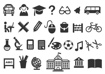 Back to school icon set. Included the icons as education, study, lectures, course, university, book, learn and more