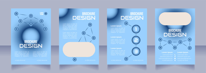 Online coding classes blank brochure design. Template set with copy space for text. Premade corporate reports collection. Editable 4 paper pages. Bebas Neue, Audiowide, Roboto Light fonts used