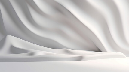 Poster - white background abstract with shadow and light. product display podium generative ai.