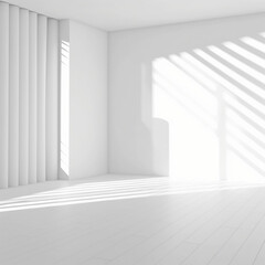 Poster - white background abstract with shadow and light. product display podium generative ai.