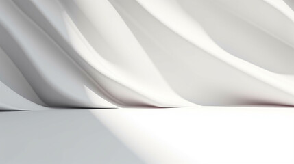 Poster - white background with shadow and light. product display podium generative ai.