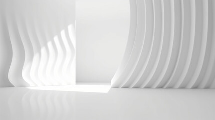 Poster - white background with shadow and light. product display podium generative ai.