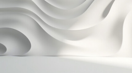 Poster - white background abstract with shadow and light. product display podium generative ai.