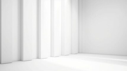 Poster - white background with shadow and light. product display podium generative ai.