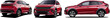 Realistic Vector 3d Isolated Red Car SUV with gradients, Front, Back and Side View