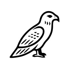 Wall Mural - Falcon bird black outlines monochrome vector illustration