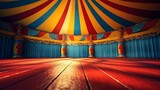 Fototapeta Londyn - A circus background with colors yellow and red with space to promote products and events. Generative ai.