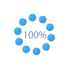 Poster - Percentage dot infographic chart design template. Download finish. One hundred. Editable radial infochart with performance completeness. Visual data presentation. Myriad Pro-Bold, Regular fonts used