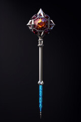 Aufkleber - A geometric-style queen's scepter crafted with precision and geometric detailing, symbolizing power and elegance.  Generative AI technology.