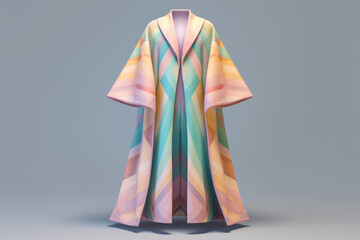 Poster - A pastel-colored geometric-inspired king's robe with symmetrical shapes and delicate pastel tones, exuding elegance and sophistication.  Generative AI technology.