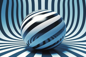 Leinwandbilder -  A mesmerizing image featuring optical illusions, geometric patterns, and bold contrasts, Generative AI technology.