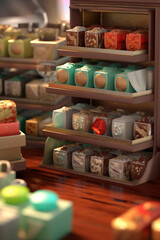 Aufkleber -  A display of elegantly decorated wedding favors, such as personalized chocolate truffles or custom-designed cookies, highlighting the confectioner's attention to detail.  Generative AI technology.