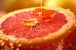 grapefruit with honey syrup drizzle drips in sunshine, made with generative ai