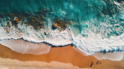 an aerial view of a beach and ocean