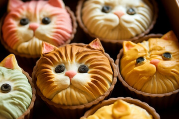 Poster -  A cat-themed baking cookbook with recipes for feline-inspired treats. Generative AI technology.