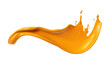 canvas print picture - Orange paint splash . Ai art. Cutout on transparent