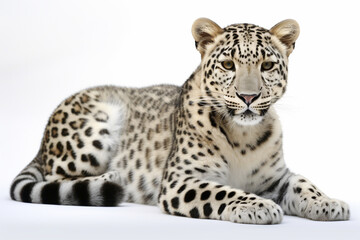 Wall Mural - Generative AI.
a leopard on a white background