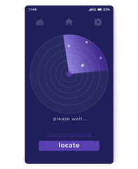 Wall Mural - Search app with radar, mobile ui design