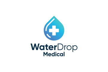 Wall Mural - Medical drop water elegant logo design vector