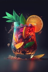 Exotic cocktail drink at the luxury bar ,made with Generative AI