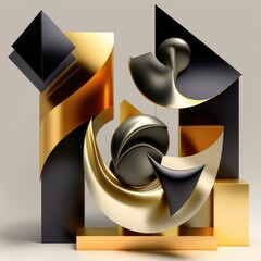 Wall Mural - Modern trendy design, abstract shapes illustration ,made with Generative AI