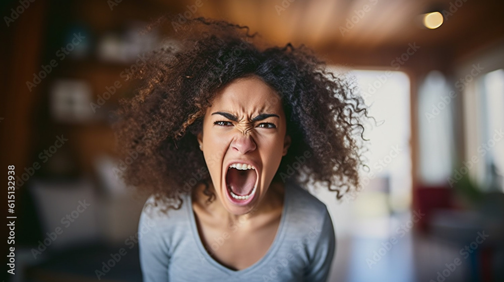 Woman In Rage angry or loud scream, screaming adult woman, in rage Stock Illustration ...