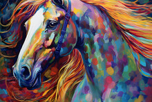 Colorful Painting Of An Horse