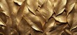 © Corri Seizinger - Abstract gold metallic geometric leaves 3d tiles texture wall wallpaper background banner (Generative Ai)