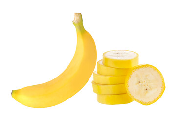 Wall Mural - Banana slice isolated on transparent png