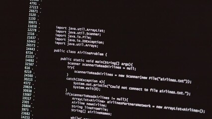 Wall Mural - no people close up of computer screen with computer testing on
