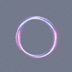 Aufkleber - Abstract neon blue-violet ring. A bright plume of luminous rays swirling in a fast spiraling motion. Light golden swirl. Curve gold line light effect. Vector	
