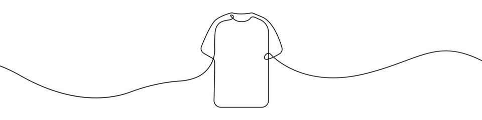 Wall Mural - T-shirt icon line continuous drawing vector. One line T-shirt icon vector background. Summer shirt icon. Continuous outline of a Clothes icon.