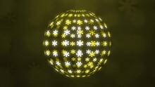 3D Yellow Flakes Ball Loop Animation