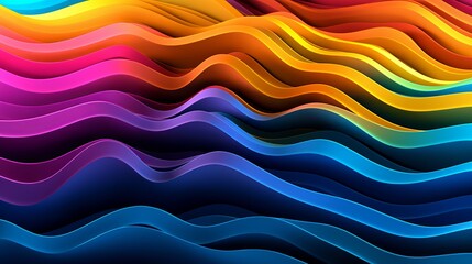 Wall Mural - Background showcases a vibrant and multi-colored gradient waves design, adding a burst of lively hues that create an eye-catching and dynamic visual experience. Generative Ai.