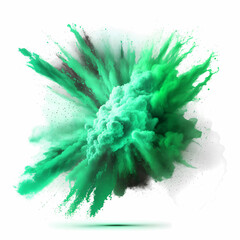 Wall Mural - Abstract green splash brush isolated on white for art abstract design