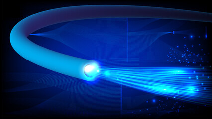 Poster - fiber optic cable technology vector design of internet, network, speed data connection and telecommu