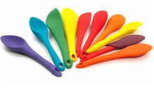 A Vibrant Collection Of Colorful Plastic Spoons For Cooking Fun Generated By AI