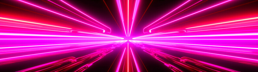 Abstract pink neon glowing banner. Modern backdrop, background, screensaver. Generative AI