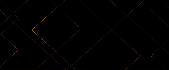 Poster - abstract modern black background paper cut style with black and gold line luxury concept, abstract l