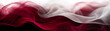 Abstract banner with dark red and white smoke wave. Modern background, wallpaper, screensaver. Generative AI
