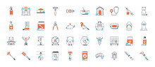 Pet, Vet, Pet Shop, Types Of Pets - Minimal Thin Web Icon Set. Icons Collection. Simple Vector Illustration.
