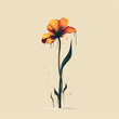 A wilted flower depression as a sign of wilting away. Psychology art concept. AI generation