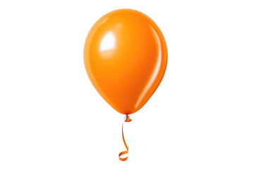 Wall Mural - Orange helium balloon. Birthday balloon flying for party and celebrations. Isolated on white background. Generative AI