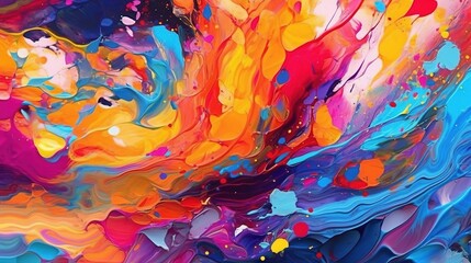 Abstract painting with vibrant colors . Fantasy concept , Illustration painting.